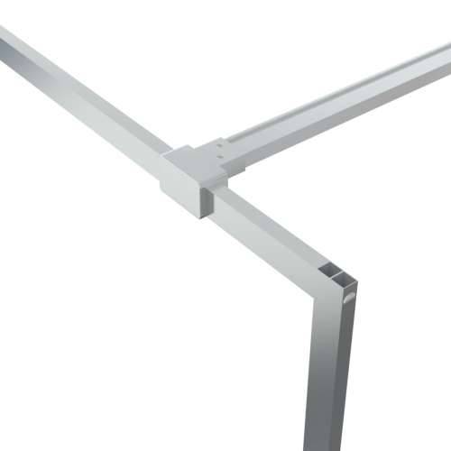Pregrada za tuš srebrna 140 x 195 cm s prozirnim staklom ESG Cijena
