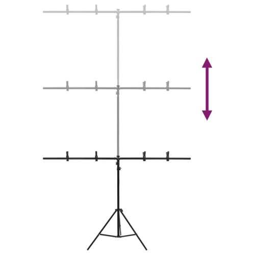Stalak za pozadinu u obliku slova T crni 151x60x(70-200) cm - 151 x 60 x 200 cm Cijena