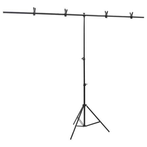 Stalak za pozadinu u obliku slova T crni 201x60x(70-200) cm - 201 x 60 x 200 cm Cijena