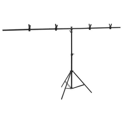 Stalak za pozadinu u obliku slova T crni 201x60x(70-200) cm - 201 x 60 x 200 cm Cijena