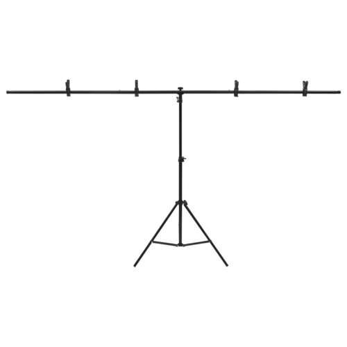 Stalak za pozadinu u obliku slova T crni 201x60x(70-200) cm - 201 x 60 x 200 cm Cijena