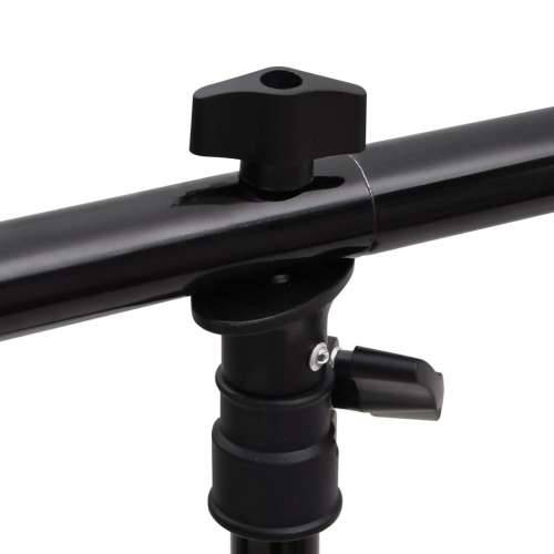 Stalak za pozadinu u obliku slova T crni 201x60x(70-200) cm - 201 x 60 x 200 cm Cijena