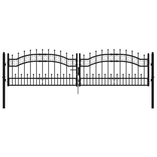 Vrata za ogradu sa šiljcima crna 305x120 cm čelična Cijena