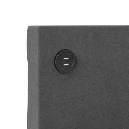 Dnevni ležaj s madracem i USB-om tamnosivi od tkanine 90x200 cm Cijena