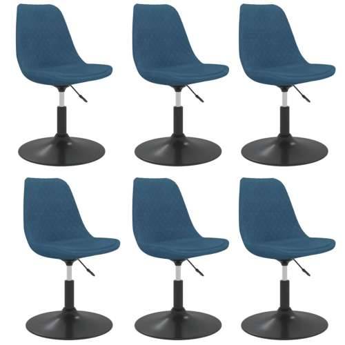 Okretne blagovaonske stolice 6 kom plave baršunaste Cijena