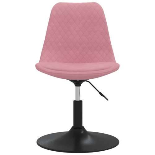 Okretne blagovaonske stolice 6 kom ružičaste baršunaste Cijena