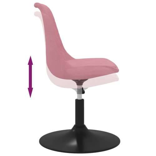 Okretne blagovaonske stolice 6 kom ružičaste baršunaste Cijena