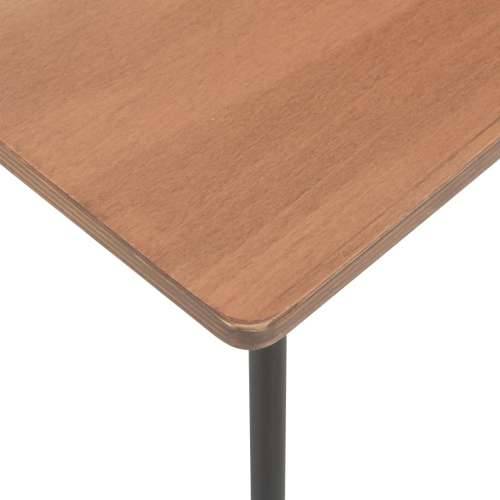 Blagovaonski stol smeđi 120x60x73 cm masivna šperploča i čelik Cijena