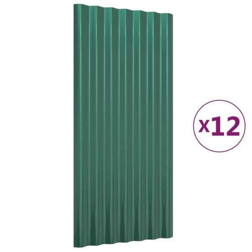 Krovni paneli 12 kom od čelika obloženog prahom zelena 80x36 cm Cijena
