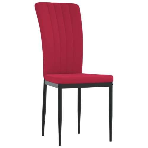 Blagovaonske stolice 4 kom crvena boja vina baršunaste Cijena