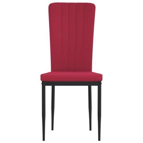 Blagovaonske stolice 4 kom crvena boja vina baršunaste Cijena