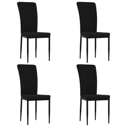 Blagovaonske stolice 4 kom crne baršunaste Cijena