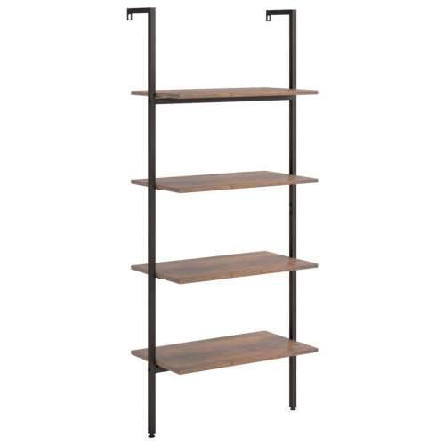 Naslanjajuća polica s 4 razine tamnosmeđa-crna 64x35x152,5 cm Cijena