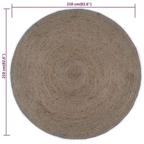 Ručno rađeni tepih od jute okrugli 210 cm sivi Cijena