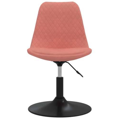 Okretne blagovaonske stolice 4 kom ružičaste baršunaste Cijena