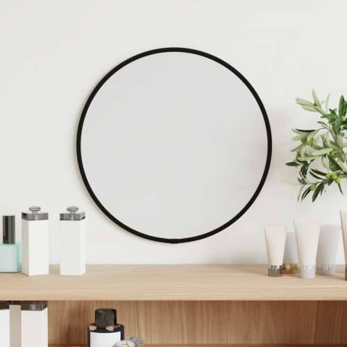 Zidno ogledalo crno Ø 30 cm okruglo