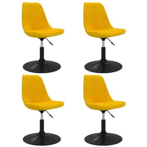Okretne blagovaonske stolice 4 kom žute baršunaste Cijena