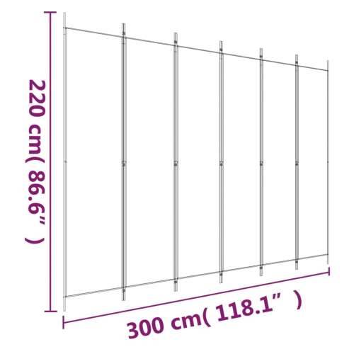 Paravan - Sobna pregrada s 6 panela smeđa 300x220 cm od tkanine - Smeđa 300 x 220 cm 1 6 Cijena