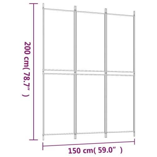 Sobna pregrada s 3 panela smeđa 150x200 cm od tkanine Cijena