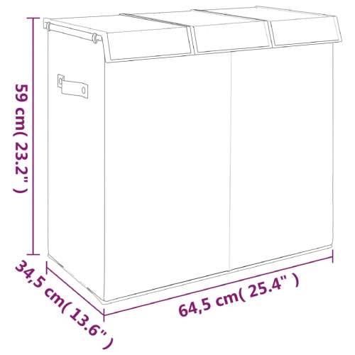 Sklopiva košara za rublje siva 64,5x34,5x59 cm umjetno platno Cijena