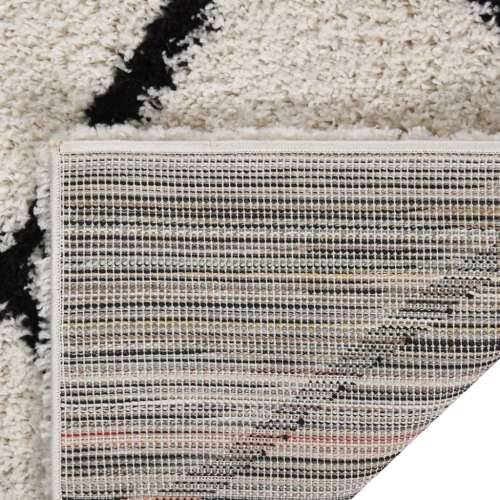 Čupavi tepih s visokim vlaknima crni i krem 80x150 cm Cijena
