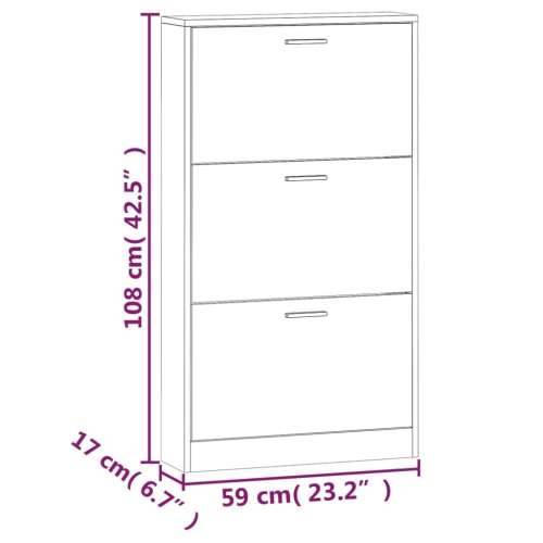 Ormarić za cipele hrast smeđi 59x17x108 cm konstruirano drvo - Smeđi hrast 1 108 cm Cijena