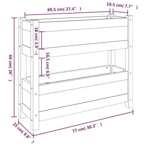 Sadilica crna 77x25x66 cm od masivne borovine Cijena