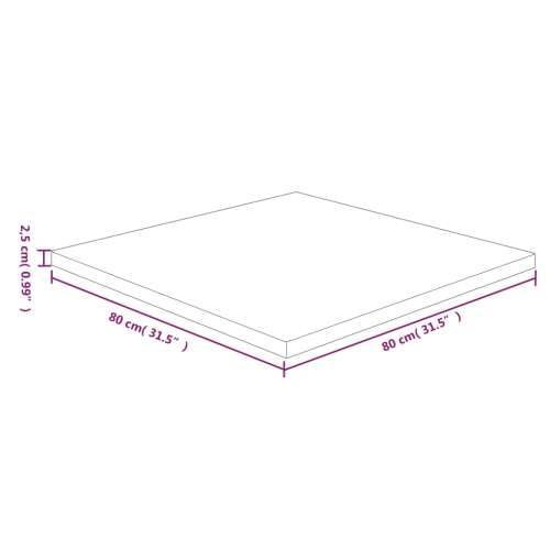 Četvrtasta stolna ploča tamnosmeđa 80x80x2,5 cm tretirani hrast Cijena