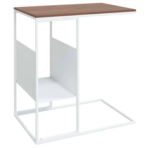 Bočni stolić bijeli 55 x 36 x 59,5 cm od konstruiranog drva Cijena