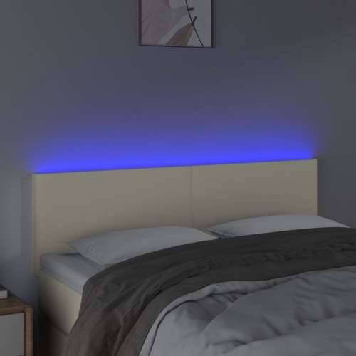 LED uzglavlje krem 144 x 5 x 78/88 cm od umjetne kože Cijena