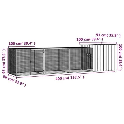 Kavez za kokoši antracit 400x91x100 cm pocinčani čelik Cijena