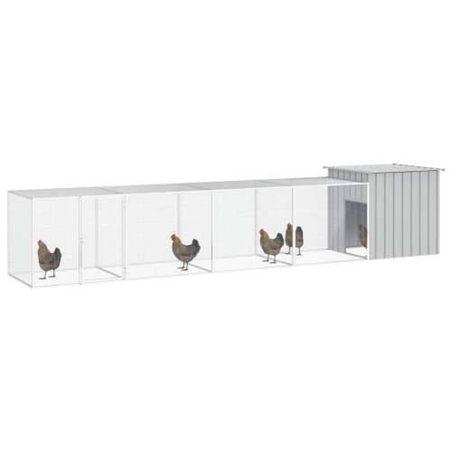 Kavez za kokoši sivi 500x91x100 cm od pocinčanog čelika Cijena