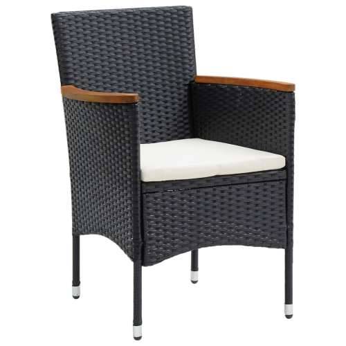 Vrtna garnitura - 7-dijelni vrtni blagovaonski set s jastucima crni - Crna Dužina stola 160 cm 6 Cijena