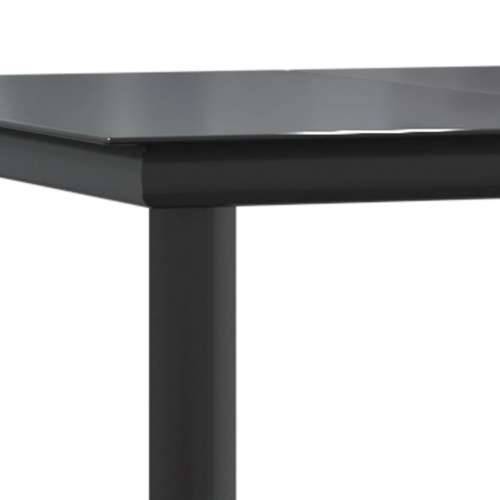 Vrtna garnitura - 7-dijelni vrtni blagovaonski set s jastucima crni - Crna Dužina stola 160 cm 6 Cijena