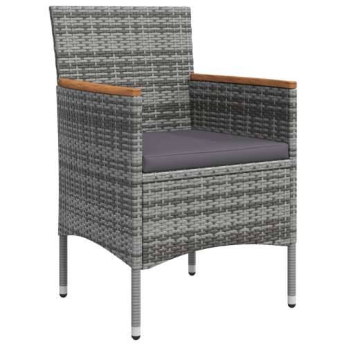 Vrtna garnitura - 5-dijelni vrtni blagovaonski set s jastucima sivo-crni - Siva i crna Dužina stola 160 cm 4 Cijena