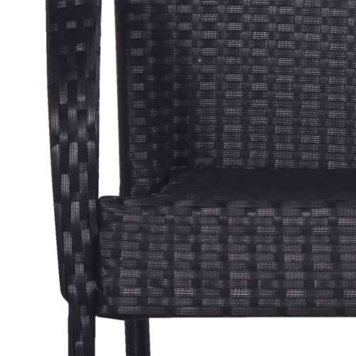 Vrtna garnitura - 7-dijelni vrtni blagovaonski set od poliratana crni - Crna Dužina stola 160 cm 6 Cijena