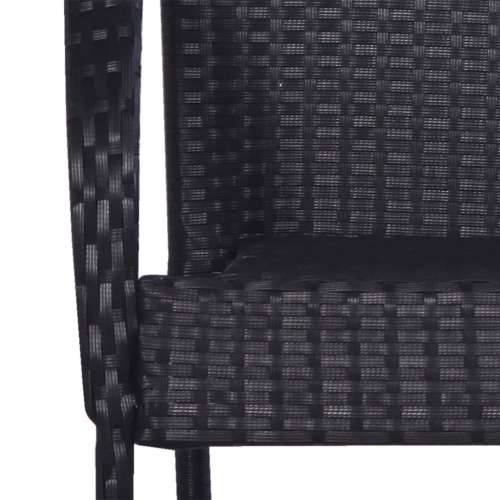 Vrtna garnitura - 7-dijelni vrtni blagovaonski set od poliratana crni - Crna Dužina stola 160 cm 6 Cijena