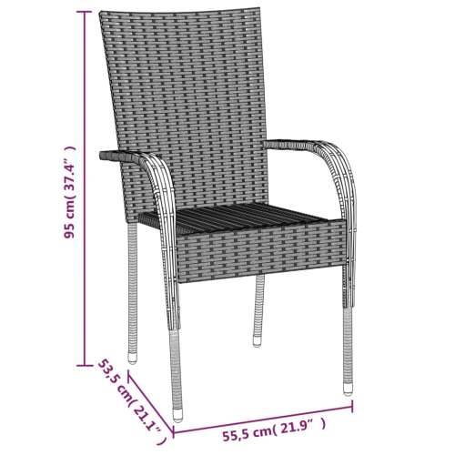 Vrtna garnitura - 7-dijelni vrtni blagovaonski set od poliratana crni - Crna Dužina stola 160 cm 6 Cijena