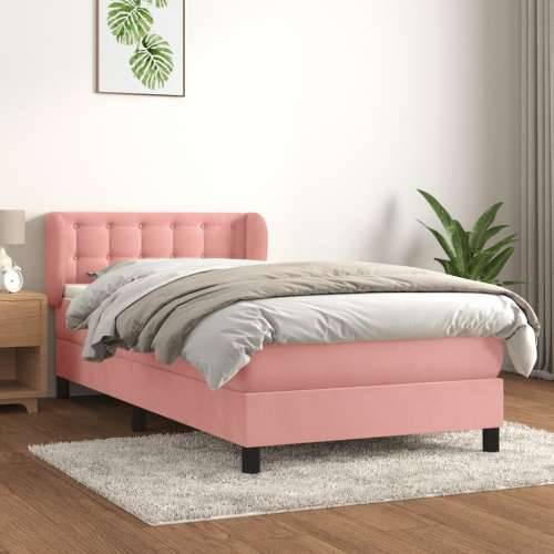 Box spring krevet s madracem ružičasti 80 x 200 cm baršunasti - Ružičasta 80 x 200 cm gumbi Cijena