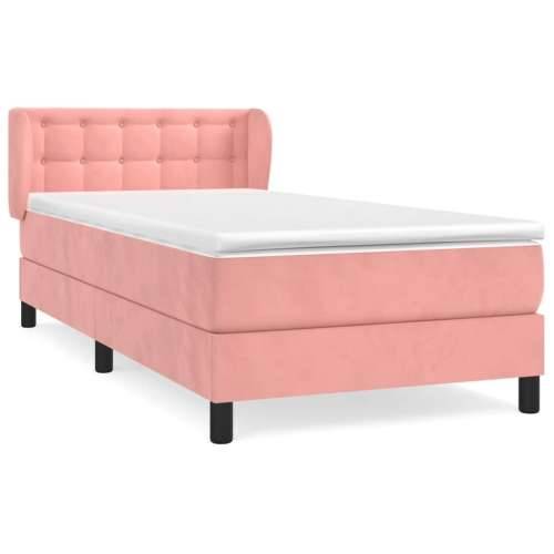 Box spring krevet s madracem ružičasti 80 x 200 cm baršunasti - Ružičasta 80 x 200 cm gumbi Cijena