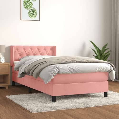 Box spring krevet s madracem ružičasti 80 x 200 cm baršunasti - Ružičasta 80 x 200 cm Dizajn s gumbima Cijena