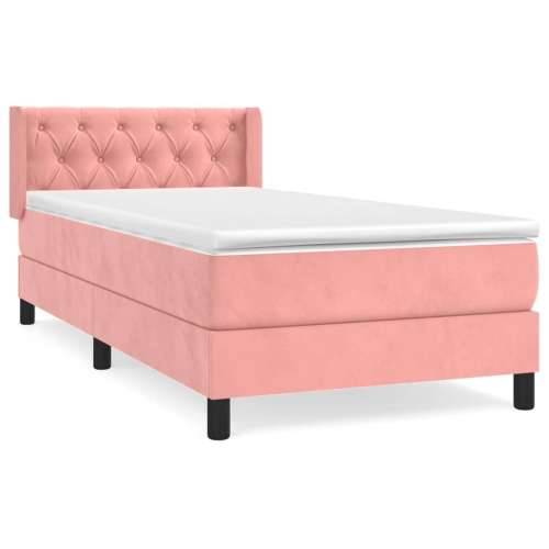 Box spring krevet s madracem ružičasti 80 x 200 cm baršunasti - Ružičasta 80 x 200 cm Dizajn s gumbima Cijena