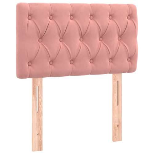 Krevet box spring s madracem LED ružičasti 80x200 cm baršunasti - Ružičasta 80 x 200 cm Dizajn s gumbima Cijena
