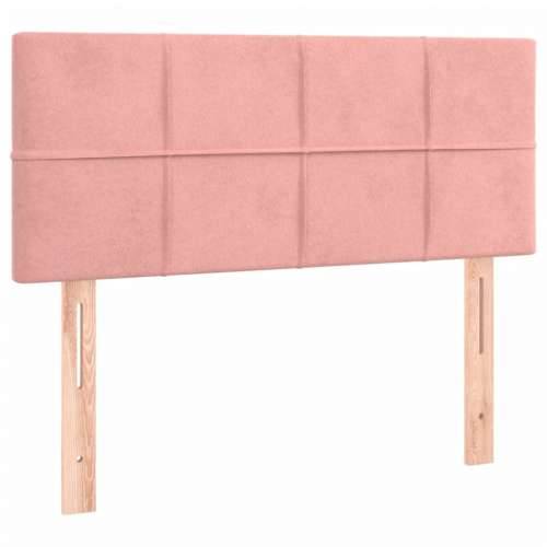 Box spring krevet s madracem ružičasti 80 x 200 cm baršunasti - Ružičasta 80 x 200 cm Blok s kvadratima Cijena