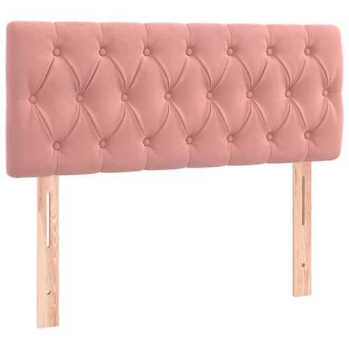 Krevet box spring s madracem LED ružičasti 90x190 cm baršunasti - Ružičasta 90 x 190 cm Dizajn s gumbima Cijena