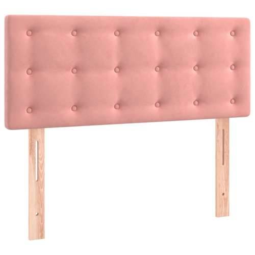 Krevet box spring s madracem LED ružičasti 90x190 cm baršunasti - Ružičasta 90 x 190 cm gumbi Cijena