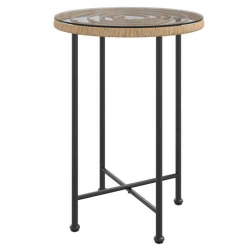 Blagovaonski stol Ø 55 cm od kaljenog stakla i čelika - Smeđa Ø 55 x 74 cm 1 Cijena