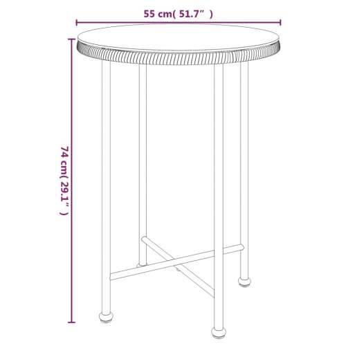 Blagovaonski stol Ø 55 cm od kaljenog stakla i čelika - Smeđa Ø 55 x 74 cm 1 Cijena