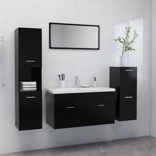 Set kupaonskog namještaja od konstruiranog drva crni - Crna 90 x 38.5 x 46 cm 1 Cijena