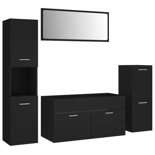 Set kupaonskog namještaja od konstruiranog drva crni - Crna 90 x 38.5 x 46 cm 1 Cijena